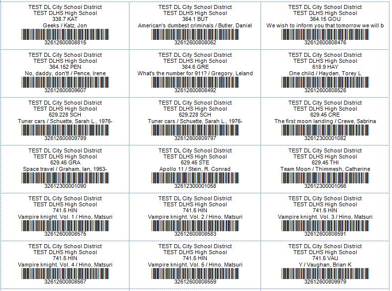 Smart Barcodes/Spine Labels for New Books in Library INFOhio Symphony Handbook Catalog Reports Purpose: Create smart barcodes for new items added to the library within a certain time range.