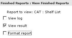CAT: Shelflist Long format sample: Running and saving the report Brief or Long format Save as a Template (optional, but helpful if you want to tweak results). 1. Run the report. 2.