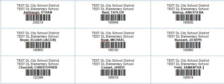 Back to School Reports Student Alt-ID Barcodes Purpose: Create barcodes for students using Alt-ID (District s Student ID number) When students use ID cards for security or lunchroom purposes only