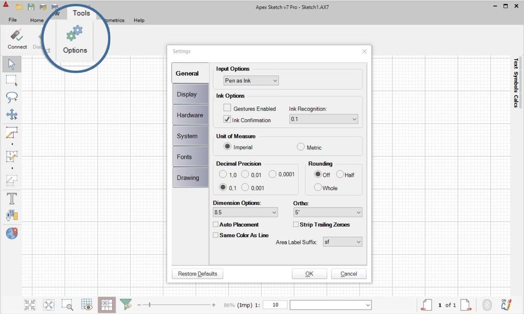 Enabling Define First Mode Apex Sketch Version 7 now offers Define First or Legacy Mode, this allows the user