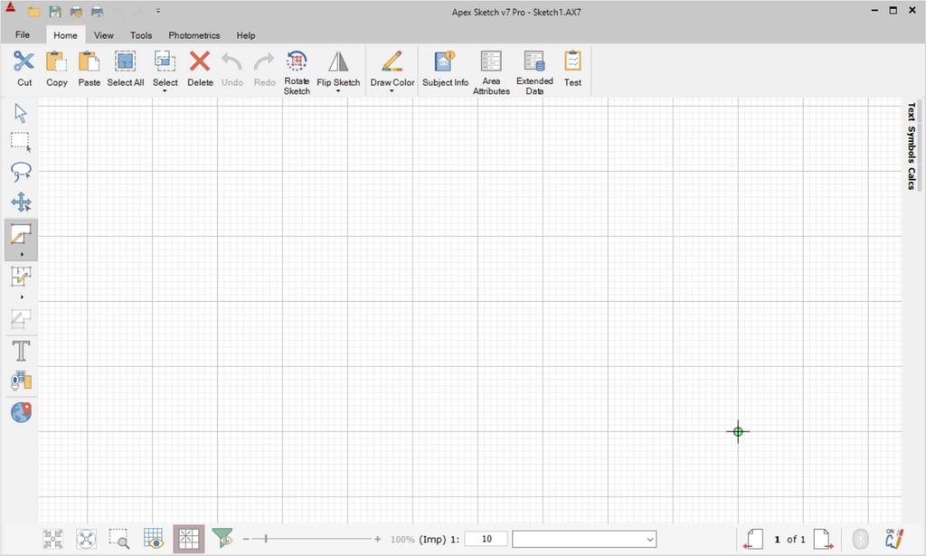Getting Started (continued) Now that we have Defined the Area, position the cursor in the Drawing Pad as seen in the screen capture below.