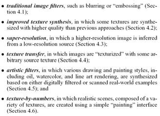 Image analogies applications For painterly style