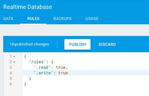 18 CHAPTER 1: An Introduction to Firebase Select Database on the left-hand side, and you ll get taken to the Database settings page.