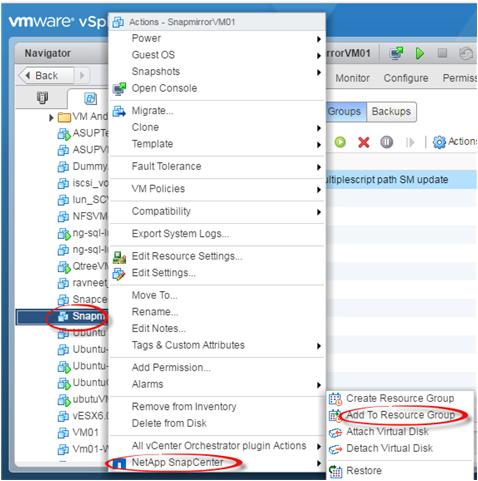 42 Data Protection Guide for VMs and Datastores using the SnapCenter Plug-in for VMware vsphere Adding a single VM or datastore to a resource group You can quickly add a single VM or datastore to any