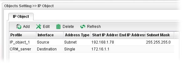 Address Type Choose the address type (Single / Range /Subnet) for such profile. Start IP Address End IP Address Subnet Mask Apply Cancel Type the IP address of the starting point for such profile.