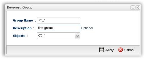 Refresh Profile Number Limit Group Name Objects Renew current web page. Display the total number (16) of the object profiles to be created. Display the name of the service type group.