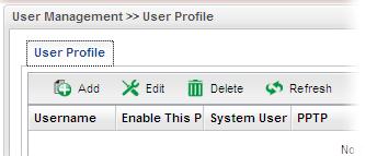 Profile Number Limit Username Enable This Profile System User Display the total number (200) of the object profiles to be created. Display the name of the user. Display the status of the profile.