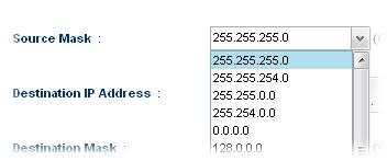 Source IP Address Source Mask load balance. All is the default setting. Type a WAN IP address here as the source IP address for such rule. Click the icon to clear the IP setting.