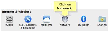 In the System Preferences menu, click on Network.