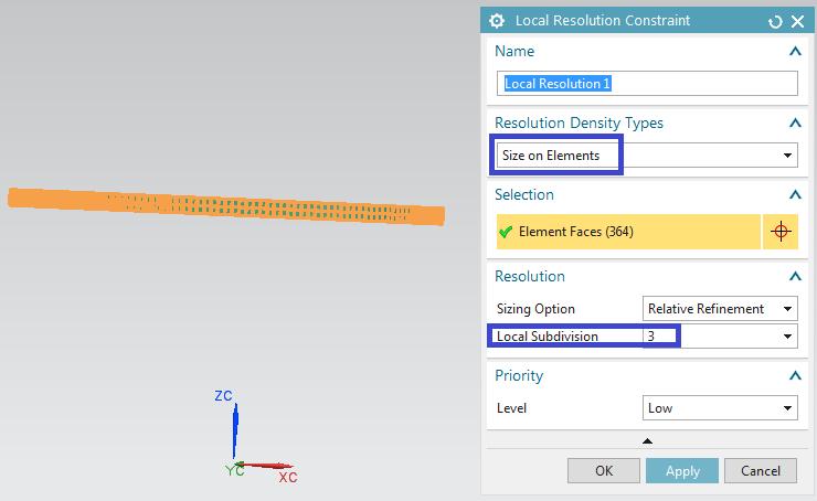 Right click on the Constraints of the Surface Wrap Recipes, select the option New Local Resolution Constraint.