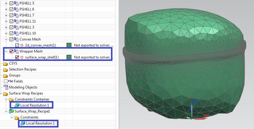 Apply and Cancel Right click on the Surface_Wrap_Recipe1 and select Update to refine the existing wrapper mesh Select the tab Home and command Solid from Shell Mesh
