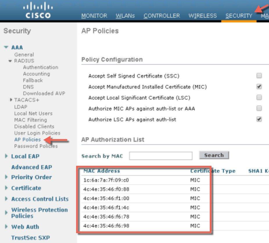 Feature Configuration Step-by-Step Connecting the Cisco 1500 Series Mesh Access Points to the Network Step 2 From Wireless > Mesh menu, choose Security Mode as PSK and enable PSK provisioning.