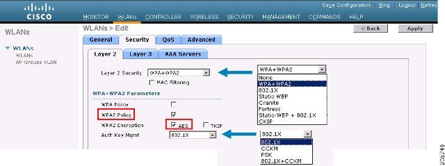 (TKIP) +WPA2 (AES), and the corresponding WGB interface is configured with only one of these encryptions