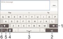 Typing text On-screen keyboard You can enter text with the on-screen QWERTY keyboard by tapping each letter individually, or you can use the Gesture input feature and slide your finger from letter to