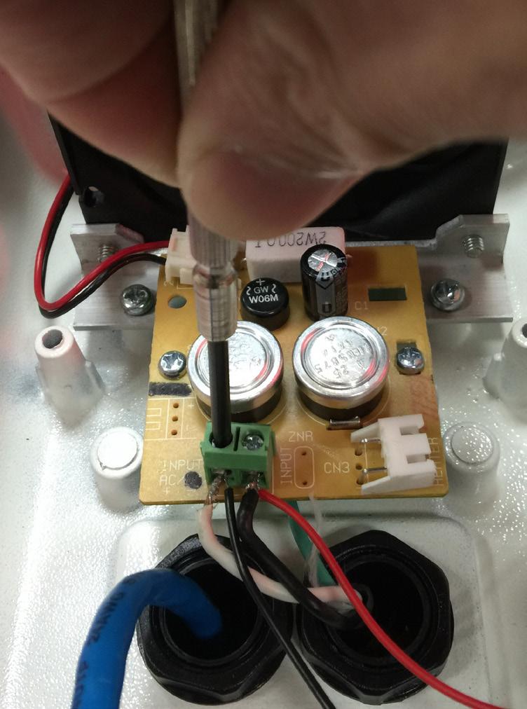 8. Attach the AC24V power wires and power inputs from the IR light units to the terminal connector.