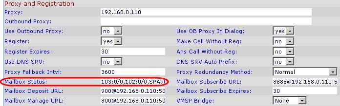 Administering the SPA400 and Voice Mail Service Configuring a SPA400 for Voice Mail Service 5 SPA9000 Voice > Line: Proxy and Registration Voice Mail: Press the Message button.
