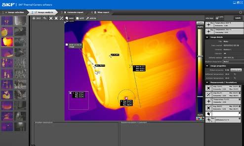 8. Image analysis and Report generation Software Use the SKF TKTI Thermal Camera Software to: Load and analyse the images Create comprehensive pdf and MS Word reports SKF Thermal Camera Software SKF