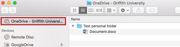 successful, you will see a message on the OneDrive icon in the top right menu bar.