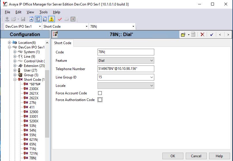 5.6. Administer Short Code From the configuration tree in the left pane, right-click on Short Code and select New from the pop-up list to add a new short code for fax calls to XMediusFAX.