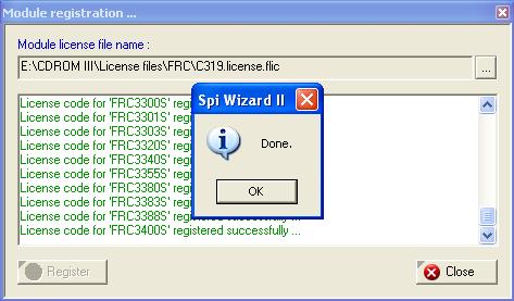 Spi-Wizard II Installation Guide - 11 - The new license codes are now stored in your hardware device. If you already installed the plugins or modules they should appear after closing this window.