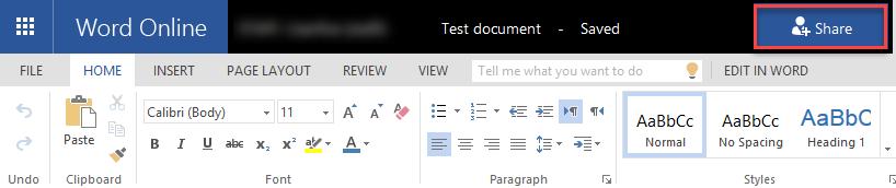 Documents can be shared with either Edit or View access.