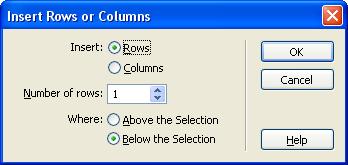 Adding/Deleting Columns and Rows You can modify the existing structure of a table by inserting or deleting rows and columns. 1) Click inside the cell where you want the new row or column to appear.