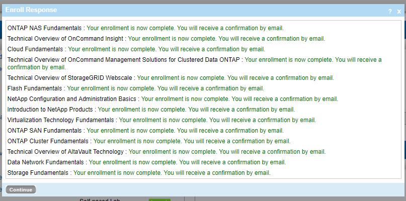 iii. After enrolling, a dialog box indicating that you have enrolled will pop up: Click