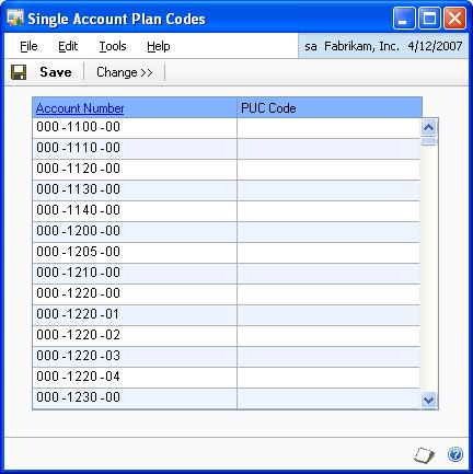 CHAPTER 1 SINGLE ACCOUNT PLAN SETUP To view the generated Single Account Plan codes: 1. Open the Single Account Plan Codes window.