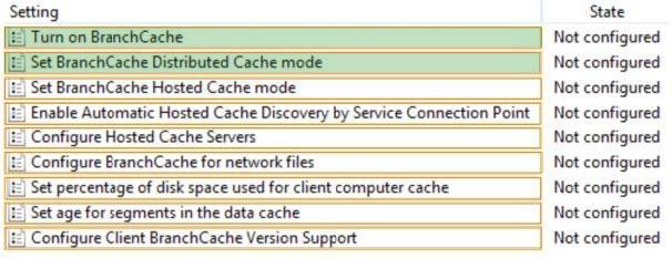 All servers run Windows Server 2012 R2. In the main office, you configure Server1 as a file server that uses BranchCache.