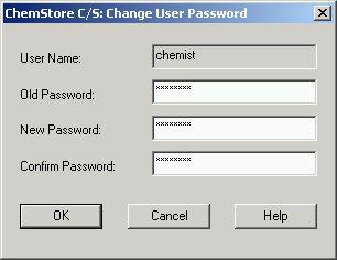 Figure 4 Changing password a Enter in the field Old Password Chemist. b Enter in the field New Password e.g. 12345678.