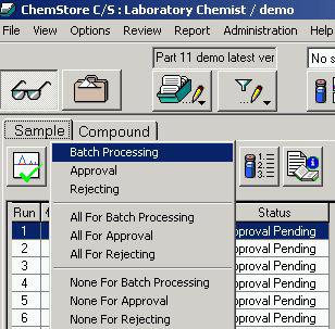 Batch Reprocessing 6 Creating and loading batches Create batch 1 Select a sample for batch