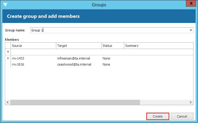 Mailboxes to be migrated are now added to the Members of group grid as seen on the picture below: The Jobs of