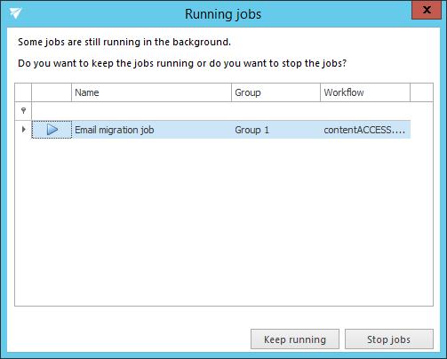 The administrator can choose what to do with the running job(s): keep them running this option allows to