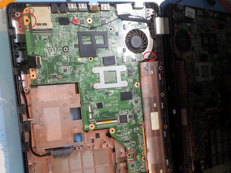 Remove the screws from the motherboard.