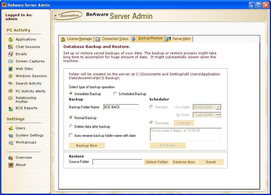 Windows Username: Displays the logged in user s name on the target PC. Client Type: Displays the category of the user.