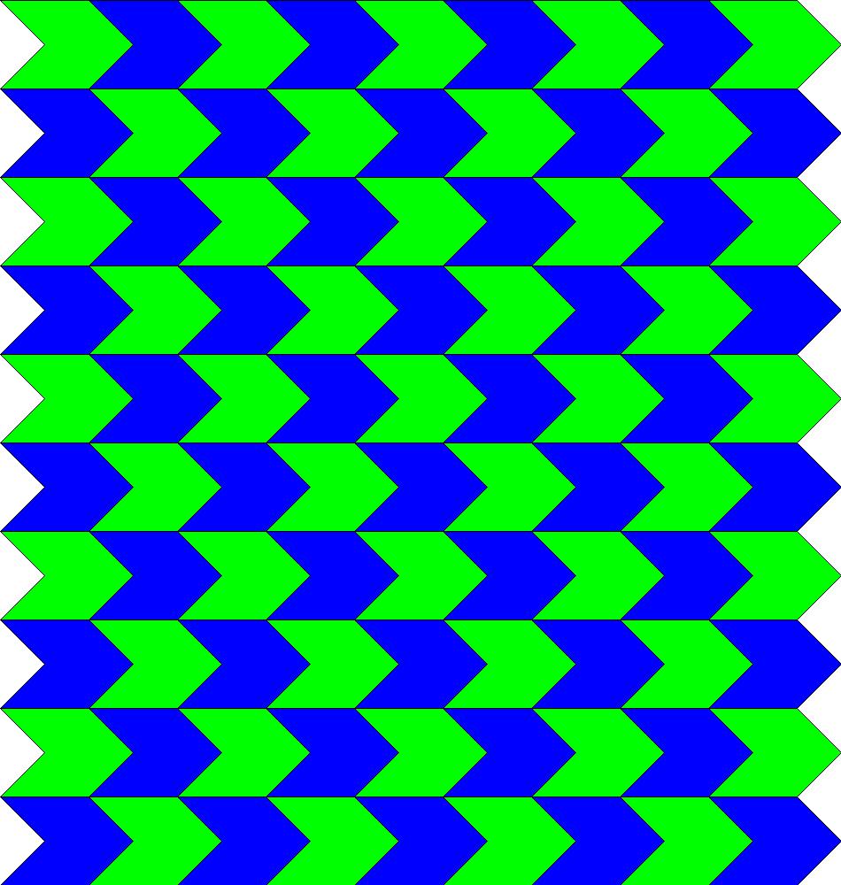 16 Figure 4.1: A Euclidean tessellation 4.2 Hyperbolic Patterns As discussed in the previous section, a repeating pattern is formed by replicating a subpattern. This sub-pattern is called a motif.