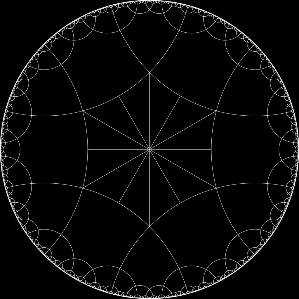 19 Figure 4.4: A pattern with symmetry group [6, 4]. The lines of symmetry for the central p-gon are shown.