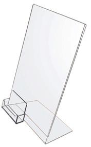 Double Sided Print Holder Upright to view same or different information from either side.