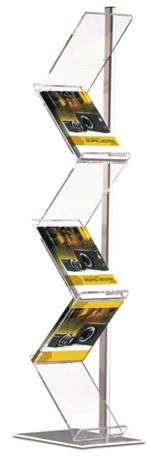 Rapid Brochure Stand Anodised silver aluminium Brochure Stand with