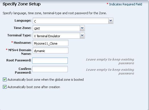 6. In the Configure Zone File Systems, retain the file system as