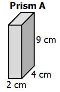 31 What is the surface area of a cube with a length of 8 inches? A 96 in 2 B 256 in 2 C 384 in 2 D 512 in 2 32 What is the surface area of the rectangular prism?