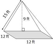 15 What is the surface area of the square pyramid shown?