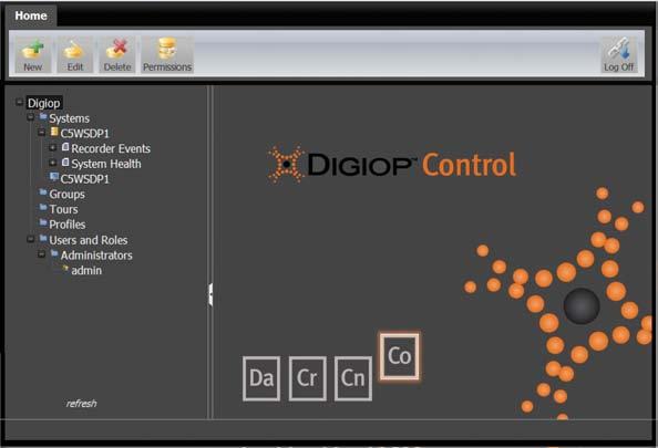 SECTION 3: USING DIGIOP CONTROL 3. Click Log On. After a successful log on, the DIGIOP Control Home page will appear.