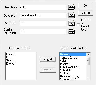 SECTION 4: USING KIOSK MODE 5. To add a new user, click Add in the User Manager window. The User Property window will open with all the fields blank.