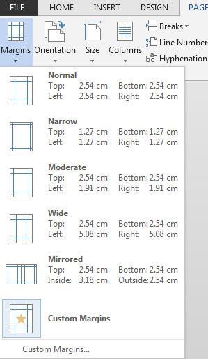 In the dialog box which pops out, click the up and down arrows beside your chosen margins to adjust them. PAGE NUMBERING There are a variety of page numbering options available in Word 2016.