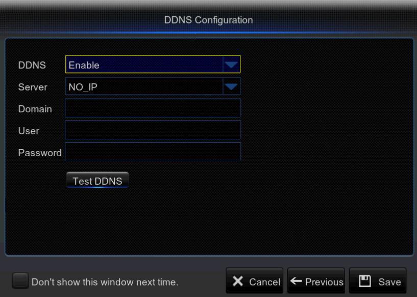 7. DDNS SETTING. User may set DDNS under network type of PPPoE/ Static/DHCP after applying dynamic domain service.