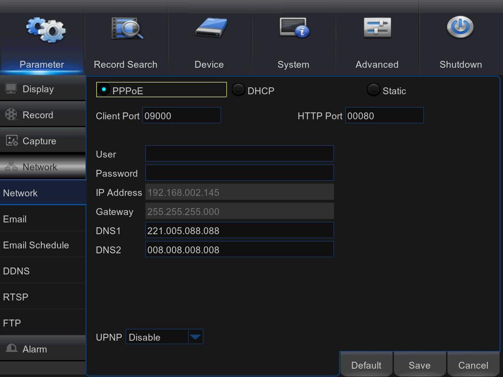 3. Select PPPoE for direct dial-up in the following procedure: 1 Enter Client port.