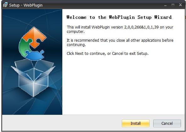 Click on "Install" in the "Setup-Web Plugin" dialog box.