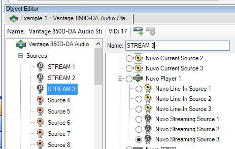Design Center Setup Note: This document contains two examples of NuVo integration with Equinox products; Example 1: where the NuVo Player acts as a source for a Vantage 850D-DA distributed audio
