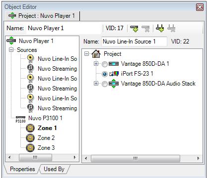 Add NuVo Player In the Object Explorer, select Vantage Objects Audio/Video and drag or double click the NuVo Player to add to the project. 2.
